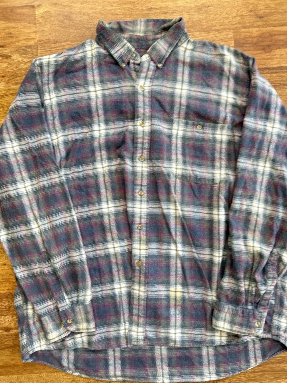 Trader Bay Men's Plaid Button-Down Shirt - White & Purple